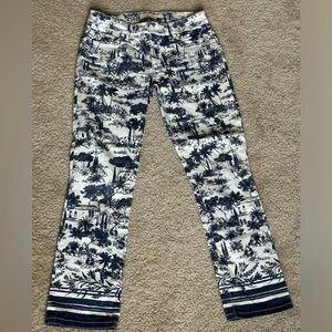 Tory Burch Frenesí Print Cropped Jeans